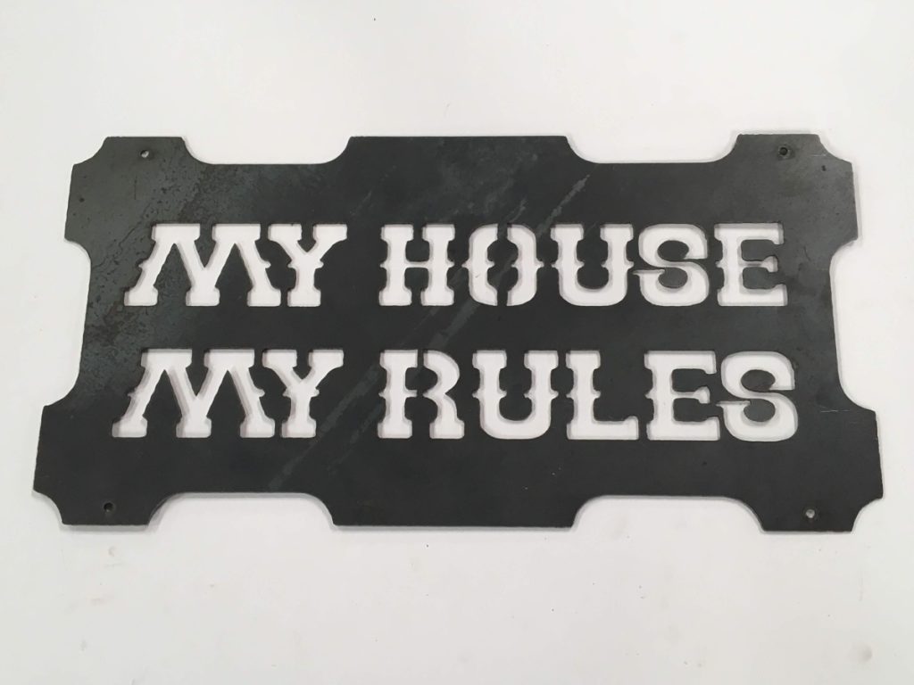 My House My Rules Sign Texas Mounted Longhorns